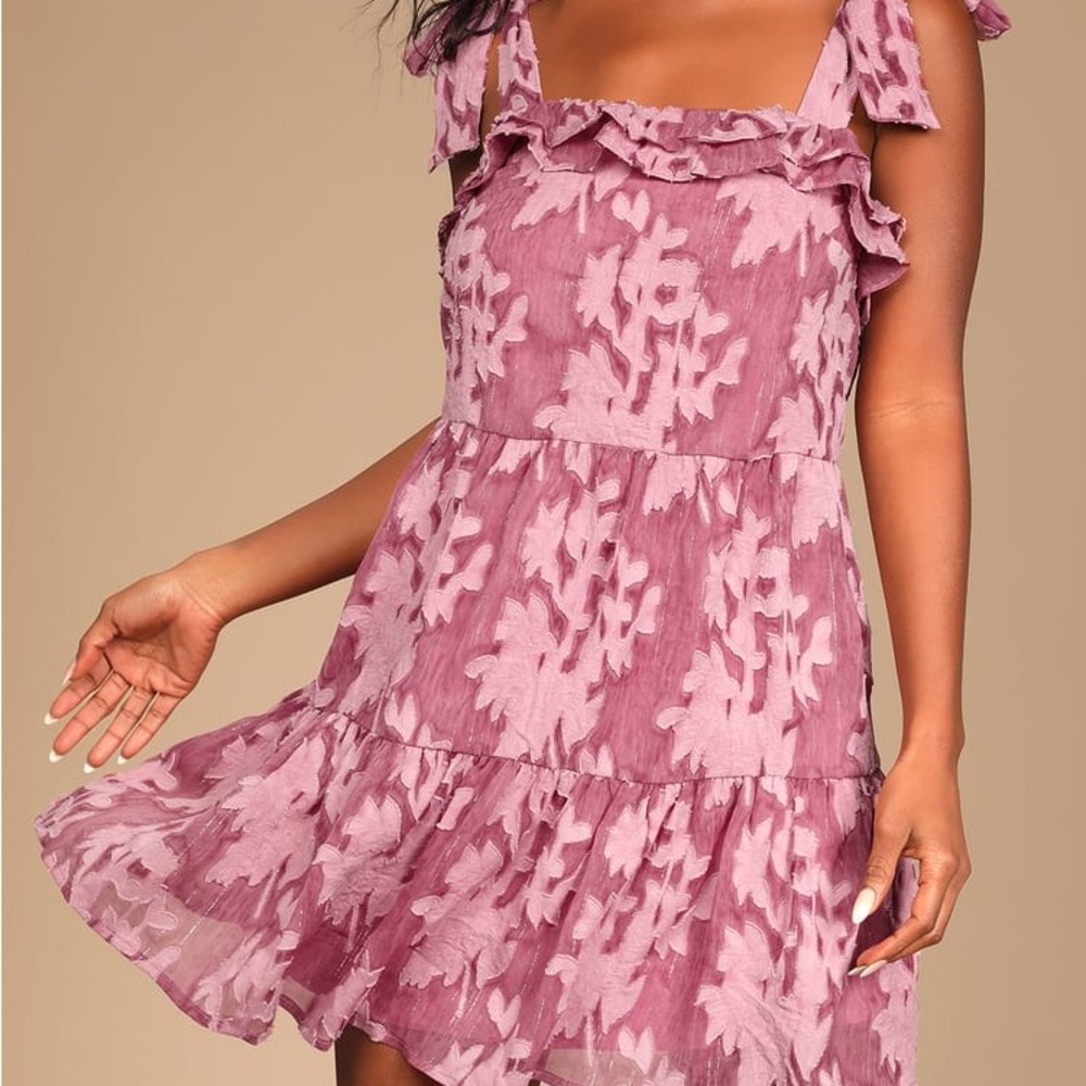 Lulus Brush of Romance Dress // Mauve